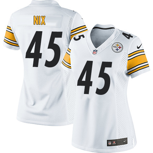 Women's Elite Roosevelt Nix Nike Jersey White Road - #45 NFL Pittsburgh Steelers